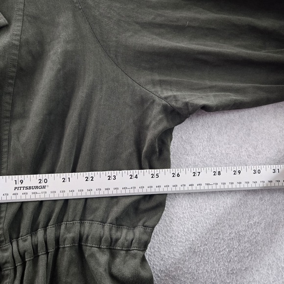 Torrid Women Jacket 4 Green Twill Drapey Open Front Draker Trench Coat - Picture 6 of 9